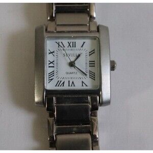 Vintage Seville Quartz Watch With Roman Numerals‎ Stainless Band Needs Battery
